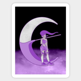 Moon Warrior (Cloud Background) Sticker